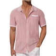 thumbnail image 1 of QIPOPIQ Mens Knit Button Down Shirt Short Sleeve Button Up Shirt Summer Casual Beach Tops Clearance, 1 of 5