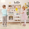 thumbnail image 4 of Costway Height Adjustable Play Kitchen Wooden Kitchen Playset with Real Lights & Sounds, 4 of 10