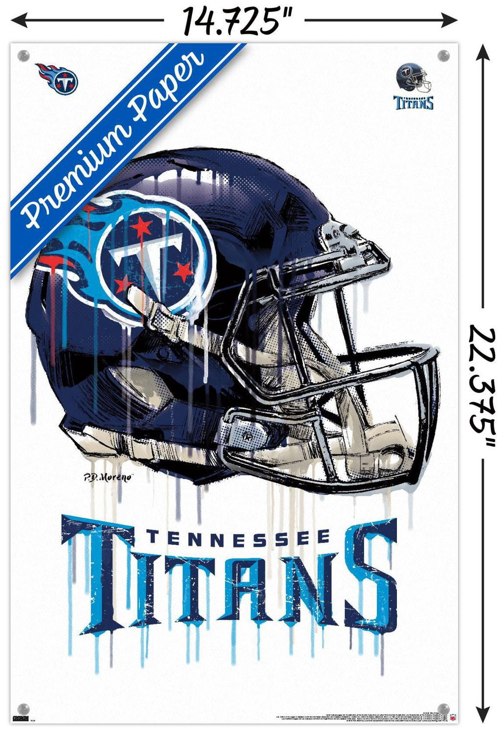 NFL Tennessee Titans - Drip Helmet 20 Wall Poster