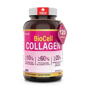 Herba BioCell Collagen Capsules 500mg – 120 Vegetable Capsules | Made in Canada