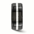 thumbnail image 3 of Edward Mirell Titanium Black Ti & Sterling Silver Inlay 10mm Band Size 13, 3 of 4