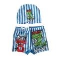 thumbnail image 1 of Sunnyoo Toddler Boys Swim Trunks Cartoon Quick Drying Swimming Shorts & Cap, 1 of 3
