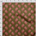 thumbnail image 3 of oneOone Cotton Cambric Fabric Peacock Block Print Fabric By Yard 56 Inch Wide, 3 of 4