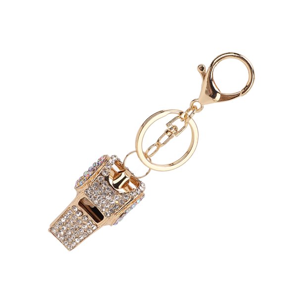 Keychain, Whistle Keychain Czech Rhinestones Small Gift Zinc Alloy