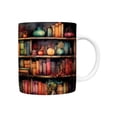 thumbnail image 1 of Ceramic Mug 350 ml with Bookshelf Design for Couples Home Office Gym Use 9.5 cm Diameter x 8 cm Height, 1 of 1