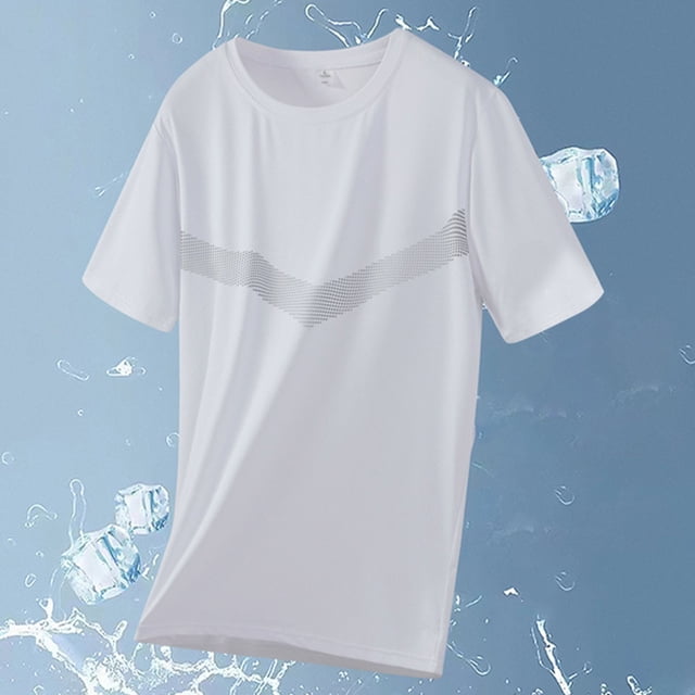 Men's Summer Breathable Ice Filament Sun Protection Clothing Outdoor Round Collar Short Sleeve