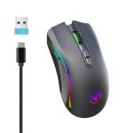 PEONAVET Wireless Mous Wireless Mous 2.4GHz Wireless Mouse Gaming Mouse RGB Backlight Wireless Optical USB Gaming Mouse 4800DPI Rechargeable Mute Mice