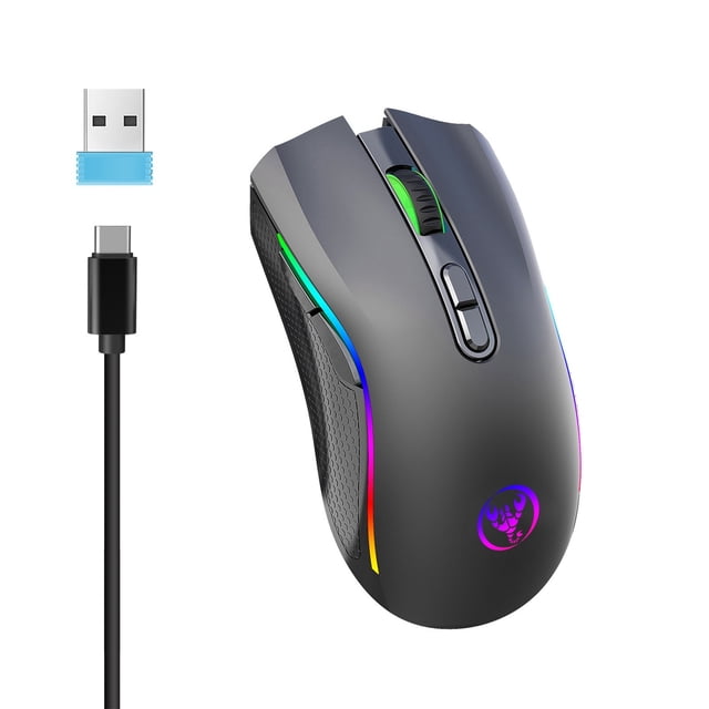 PEONAVET Wireless Mous Wireless Mous 2.4GHz Wireless Mouse Gaming Mouse RGB Backlight Wireless Optical USB Gaming Mouse 4800DPI Rechargeable Mute Mice