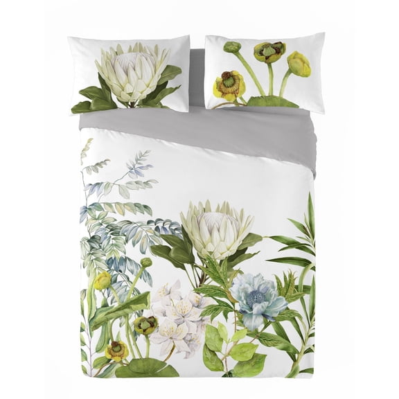 Gouchee Home Siara Queen 3-Piece Floral Duvet Cover Set – Reversible Cotton Bedding