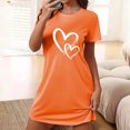 thumbnail image 2 of Rbaofujie Pyjama Grande Taille pour Femmes Ensemble Nuisette Courte Surdimensionnée pour Femmes Imprimée à Col Rond et Manches Courtes Robe Nuisette d'Allaitement, 2 of 4