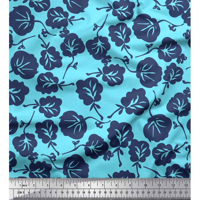 Soimoi Poly Georgette Fabric Artistic Floral Decor Fabric Printed Yard 52 Inch Wide