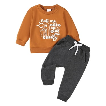 Zshosam Ensembles pour Tout-Petits Garçon Automne Ensemble pour Bébé Garçon Tout-Petit Chandail à Manches Longues Pantalon Vêtements d'Automne Taille 18 24 Mois,(Brun 18-24 Mois)