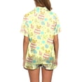 thumbnail image 4 of WILLBEST Jeans pour Femmes Ensemble 2 Pcs Pyjamas pour Femmes Hiver Imprimé Floral Graphique Chemise à Manches Courtes et Shorts Ensemble de Pyjama Pantalon Jogging Homme, 4 of 5