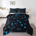 thumbnail image 1 of Erosebridal Ensemble de Literie Triangle Bleu pour Lit Simple, Couette en Duvet Triangle Néon, Bleu Noir, 2 Pcs Réversible, 1 of 7