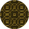thumbnail image 1 of Ahgly Company Machine Washable Indoor Round Transitional Dark Bronze Brown Area Rugs, 3' Round, 1 of 7