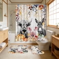 thumbnail image 4 of Bull Head Series Shower Curtain Polyester Waterproof Bathroom Curtain 4 Piece Set, 4 of 6