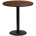 thumbnail image 1 of Bowery Hill Table de Bar Ronde 42 Pouces en Noir et Noyer, 1 of 2
