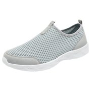 Durtebeua Mens Non Slip Walking Sneakers Lightweight Breathable Slip on Running Shoes Athletic Gym Tennis Shoes for Men Grey,11
