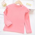 thumbnail image 2 of Besolor Toddler Baby Girls Long Sleeve Shirts Ruffle Printed Crewneck Basic Layering Tops Kids Cotton Blouse Fall Tops, 2 of 3
