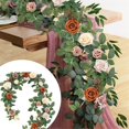 thumbnail image 2 of Guirlande Réaliste de Verdure Artificielle et de Roses pour Décoration de Table et Chaise de Mariage, Fausse Vigne Botanique avec Feuilles Réalistes pour Arrangement Rustique de Centre de Table en Arche, 2 of 8