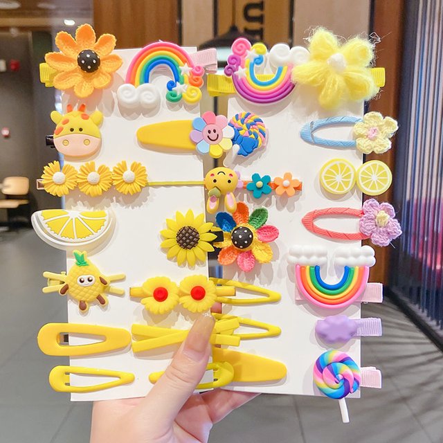 28 PCS Baby Girls Hair Clips, Colourful & Cute Hair Accessories | Multicolour