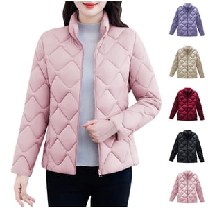 UPPADA Vestes d'hiver matelassées pour femmes Manteaux de protection légère Mantelles de protection matelassés en tissu à pointes pleines de vêtements de dessus imperméable Manteau d' hiver avec poches, Veste de protection pour femmes à capuche noir,XXXXL