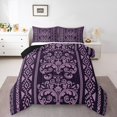 thumbnail image 2 of Erosebridal Ensembles de Literie à Fleurs Damassées Violettes pour Lit Simple avec Couette, Insert de Couette Rétro Boho, Décor Hippie Tribal, Réversible, 2 of 7