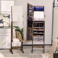 thumbnail image 1 of Costway Jewelry Cabinet Armoire Full Length Frameless Mirror Lockable with Lights Rustic Brown, 1 of 10