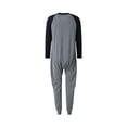 thumbnail image 3 of Sylvamorning Men One-piece Pajama Long Sleeve Round Collar Open Front Nightdres, 3 of 9