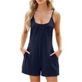 thumbnail image 2 of Shorts TopLLC pour Femmes Shorts pour Femmes Femmes Uni Été Sans Manches Col Rond Poche Ample Court Combinaisons Barboteuses Combinaison Femmes Barboteuse, 2 of 7