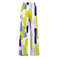 thumbnail image 3 of Pants for Women, Womens Fashionable Striped Printed Drawstring Wide Leg Pants, 3 of 4