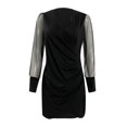 thumbnail image 4 of CEHVOM Robe Femme Unie à Col en V à Manches Longues Décontractée en Gaze Robe Longue de Soirée Soldes, 4 of 6