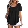 thumbnail image 5 of Pisexur Hauts de Printemps pour Femmes 2025, Hauts d'Entraînement Femmes, Hauts d'Entraînement Femmes T-Shirt Imprimé Manches Courtes Col Rond Chandail à la Mode Rouge, TG, 5 of 5