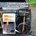 thumbnail image 3 of KFFKFF Cargo Carrier for Hitch Mount, 45.3"x25.6" Iron Rack with Foldable Ramp, Basket Hitch Rack with Secure Straps and Stabilizer, 500LBS Capacity Scooter Carrier Compatible with 2" Hitch Receiver, 3 of 9