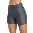 thumbnail image 1 of Shorts de Planche Longs pour Femmes avec Poches, Bas de Maillot de Bain Unis, Trunks, 1 of 6