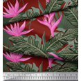 thumbnail image 2 of Soimoi Modal Satin Fabric Floral & Leaves Tropical Decor Fabric Printed Yard 42 Inch Wide, 2 of 3