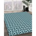 thumbnail image 3 of Ahgly Company Tapis d'Intérieur Lavable en Machine Carré Bleu Profond Transitionnel, 8 Pieds Carré, 3 of 7