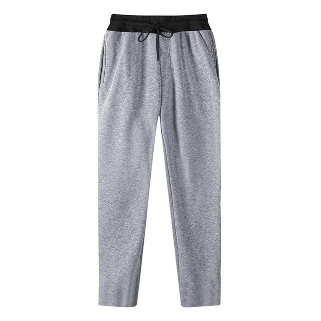 AherBiu Sweatpants For Men Fleece Lined Drawstring Elastic Waisted Straight Leg Pants With Pockets Casual Gym Workout Trousers