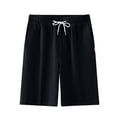 thumbnail image 1 of Plebaso Mens Casual Shorts Elastic Waist Summer Shorts Drawstring Solid Color Lounge Shorts with Pockets, 1 of 6