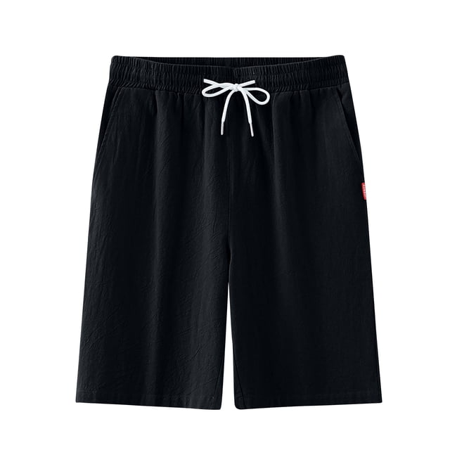 Plebaso Mens Casual Shorts Elastic Waist Summer Shorts Drawstring Solid Color Lounge Shorts with Pockets