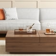 thumbnail image 3 of NessCarsti Walnut Elegance Collection Table Basse Moderne, MDF, Noyer / Brun, 3 of 11