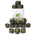 thumbnail image 1 of Role 4 Initiative R4I50017-FC Opaque Dice, Dark Gray & Yellow - Set of 15, 1 of 1