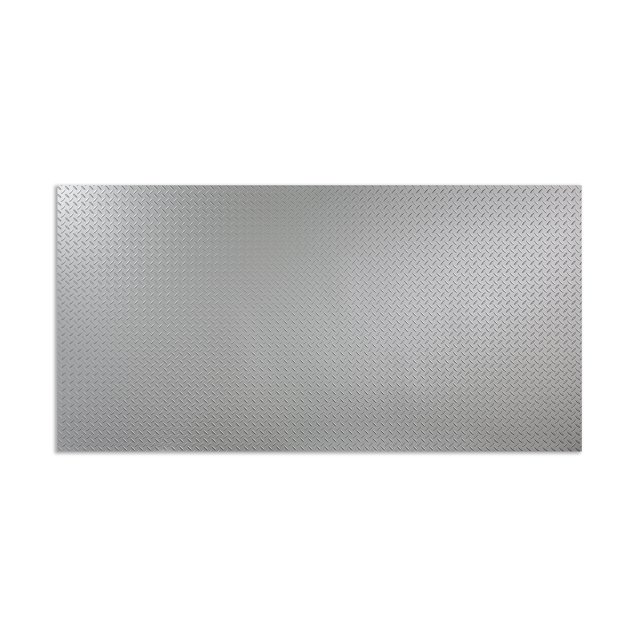 Fasade Diamond Plate Argent Silver Wall Panel 4' x 8'