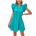 thumbnail image 1 of Robe d'Été pour Femmes Aguichant Mode Femmes Été Col Rond Robe Poupée Couleur Unie Robe Plissée Sans Manches Hauts Aguichant pour Femmes Été Aguichant Robe d'Été pour Femmes Hauts d'Été pour Femmes Aguichant, 1 of 1