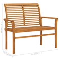 thumbnail image 4 of vidaXL Garden Bench with Anthracite Cushion 112 cm Solid Teak Wood, 4 of 5