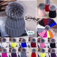 thumbnail image 3 of Bonnets en Molleton Thermique d'Hiver avec Fausse Pom Pom, 3 of 6