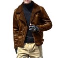 thumbnail image 2 of RKSTN Jackets for Men Single-breasted Jocket Zipper Plu Warm Cotton-padded Jacket Long Stand Collar Solid Color Fall and Winter Long Sleeve Jacket Coats, 2 of 6