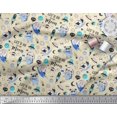 thumbnail image 3 of Soimoi Velvet Fabric Planet,Rocket & Astronaut Animals Cartoon Print Fabric by Yard 58 Inch Wide, 3 of 3
