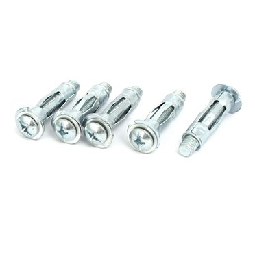Unique Bargains Manchon d'Ancrage de Boulon d'Expansion M8x37mm 5 Pcs pour Mur Creux 6mm-13mm