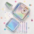 thumbnail image 2 of Foil Iridescent Paper Dessert Plates, 7in, 8ct, 2 of 2